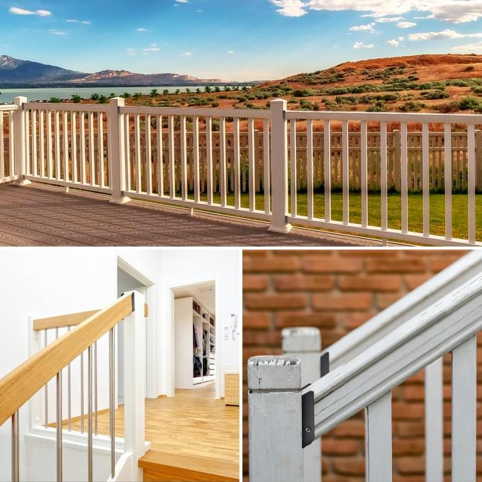 2x4 কাঠের কার্বন ইস্পাত মেরামত কিট জন্য বেড়া brackets সঙ্গে গার্ডেন জন্য ডেক রেলিং সংযোগকারী 0